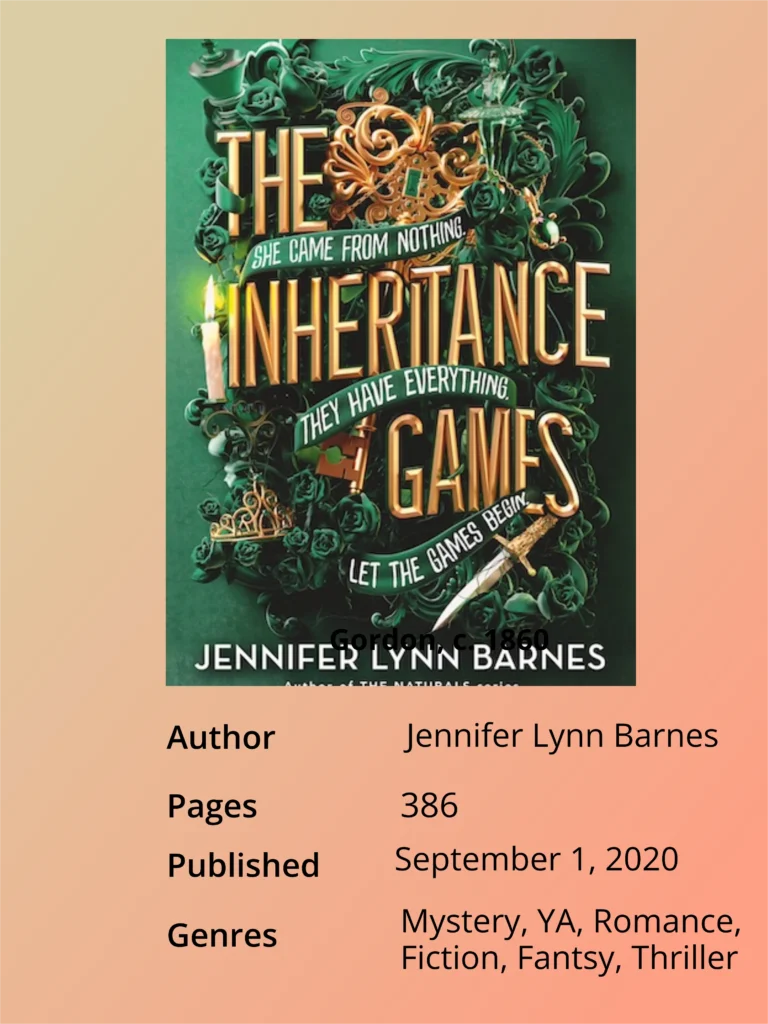 "The Inheritance Games by Jennifer Lynn Barnes: A young adult mystery novel about Avery Grambs, who inherits a billionaire's fortune and faces dangerous puzzles. 384 pages, published on September 1, 2020, in the mystery/thriller genre."

