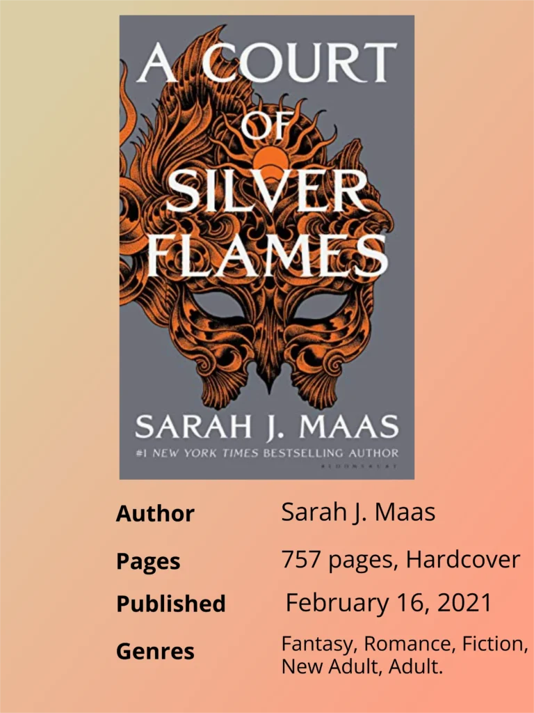 A Court of Silver Flames book detailed with author name, pages, published, and genres.